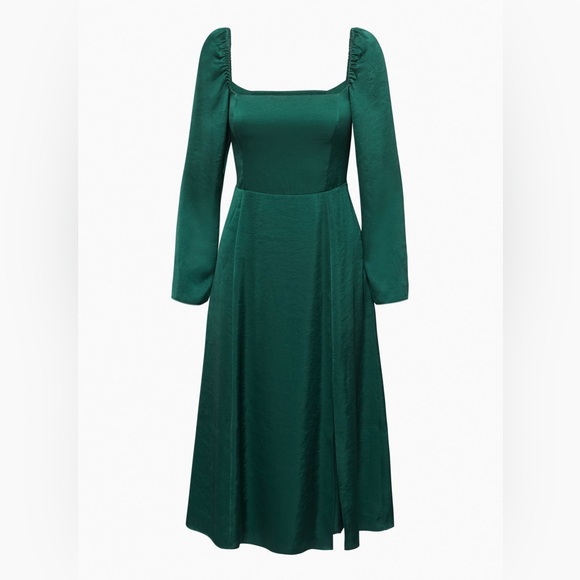 Wilfred Dresses & Skirts - Aritzia Wilfred Bridgerton Dress Emerald Green Square-Neck Long Sleeve Size 4